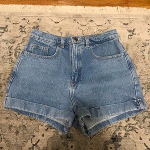 American Apparel high-waisted jean shorts